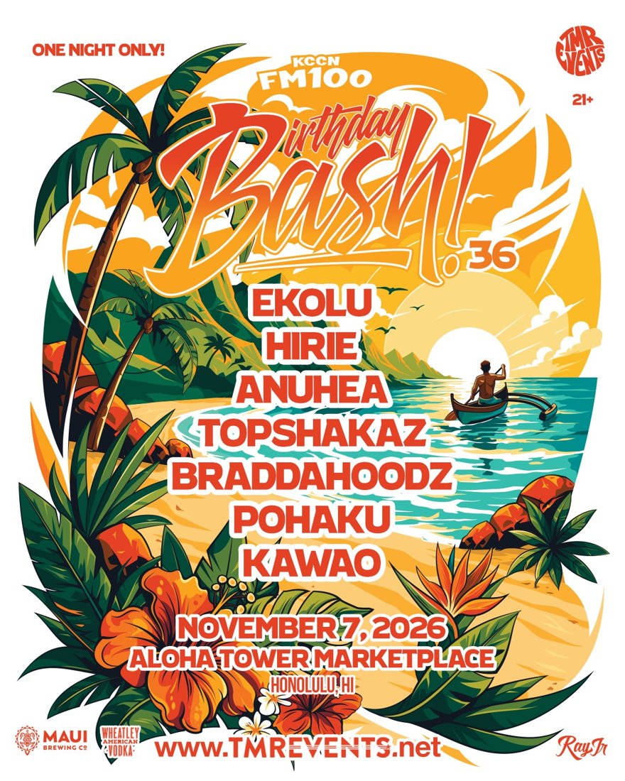 Official event artwork for KCCN FM 100 Birthday Bash 36.