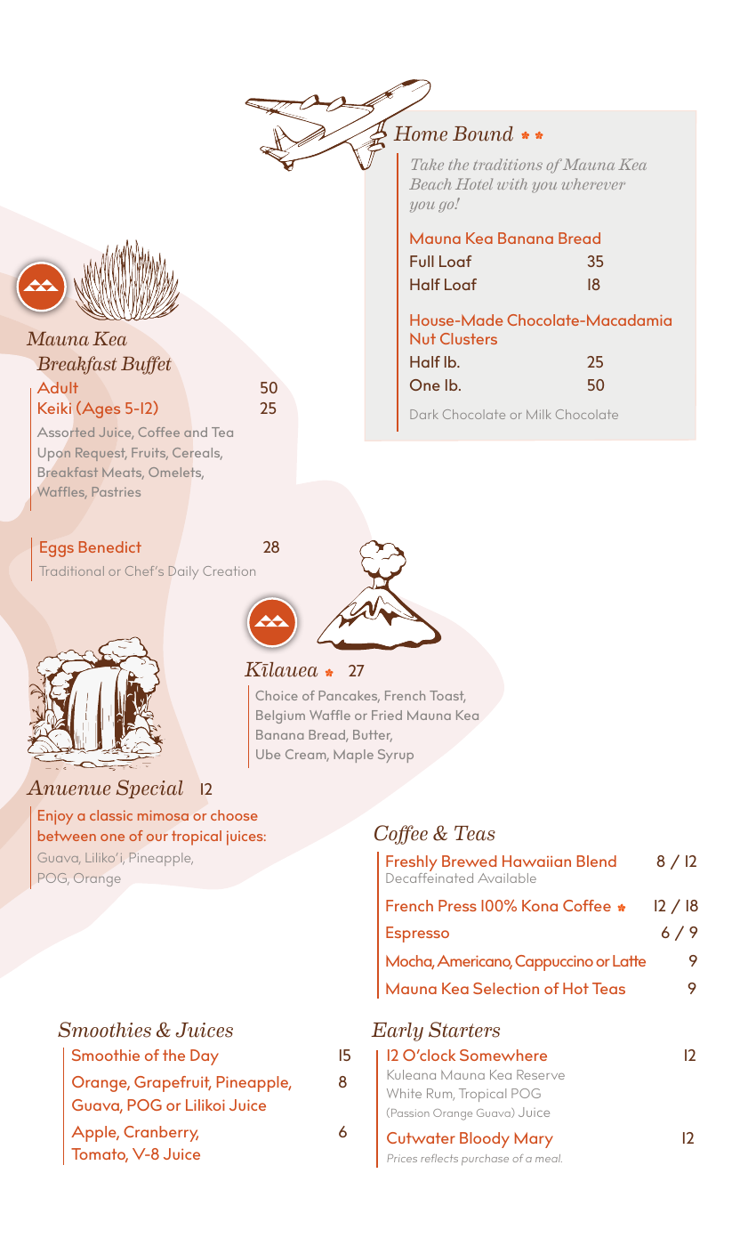 Manta — Breakfast official menu, page 1