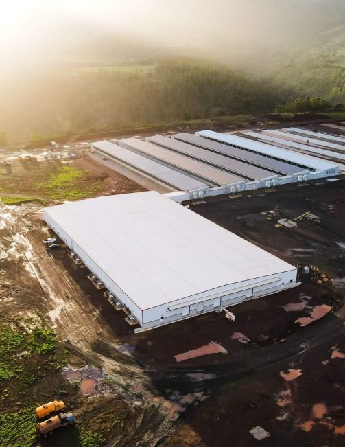 Aerial photograph of Waialua Fresh Eggs farm