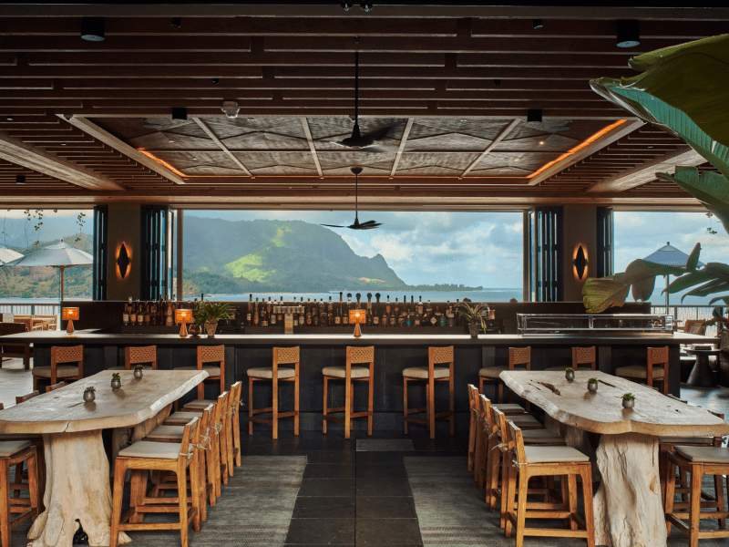 Welina Terrace Lounge sushi bar overlooking Hanalei Bay