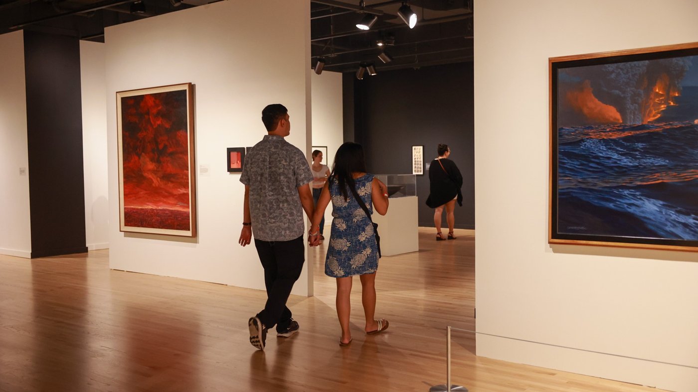 Visitors in the galleries at Capitol Modern.