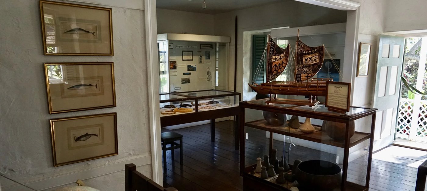Museum displays inside Hale Hōʻikeʻike at the Bailey House.