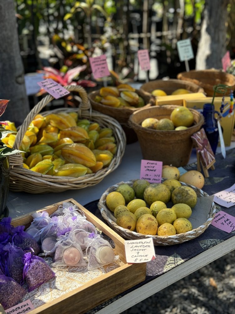 Produce at South Maui Gardens; property market image, not a specific artisan-market date.