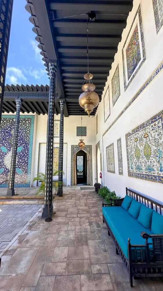 A tiled courtyard at Shangri La Museum.