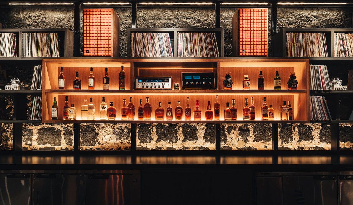 EP Bar’s spirits and vinyl record collection