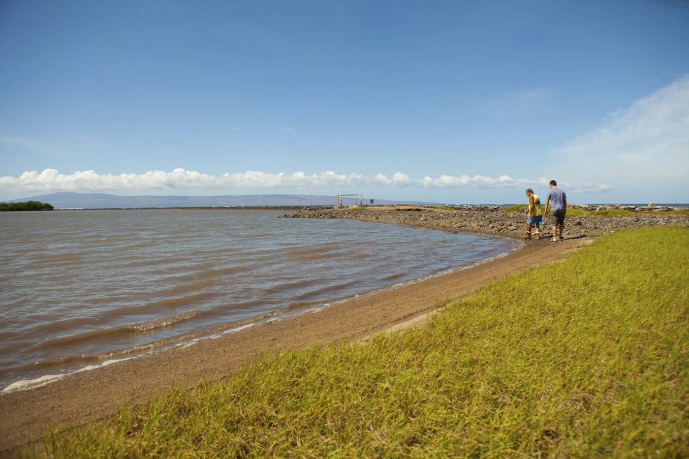 A Hawaiian fishpond along Molokaʻi’s coast.