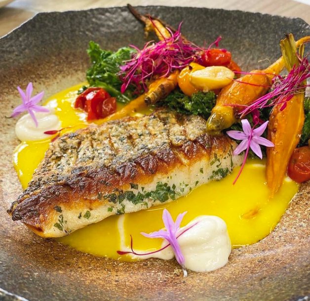 Fish dish from C4 Table, paired with its listing in Fishcake’s vendor directory