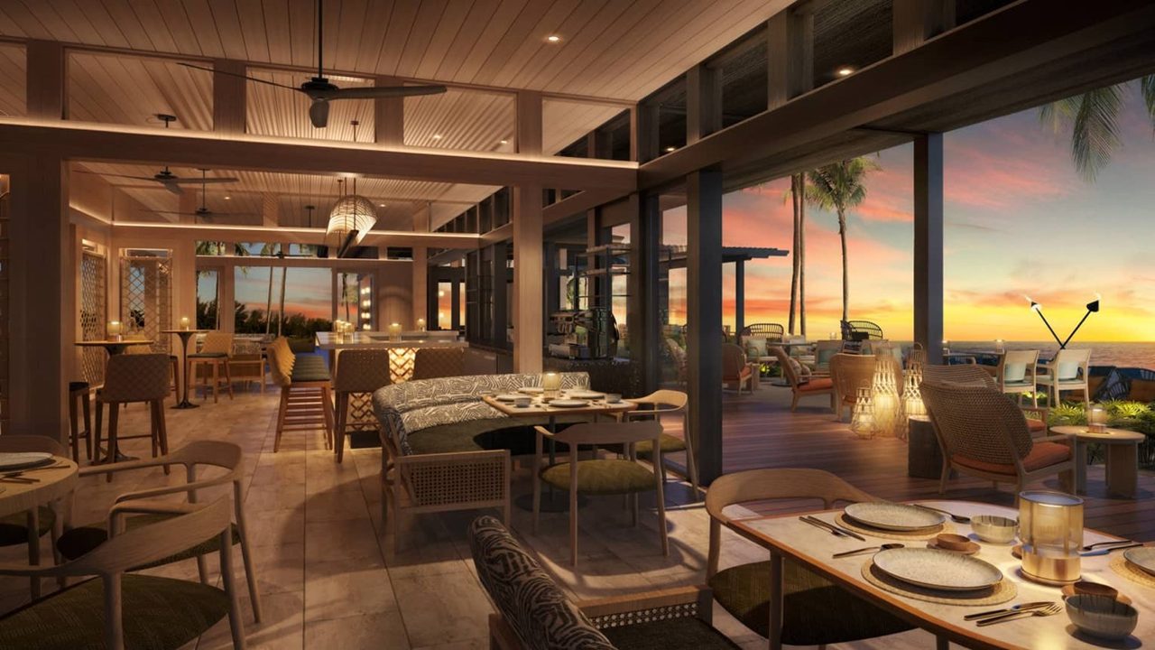 ʻULU dining room at Four Seasons Hualālai; restaurant setting, not a buffet display