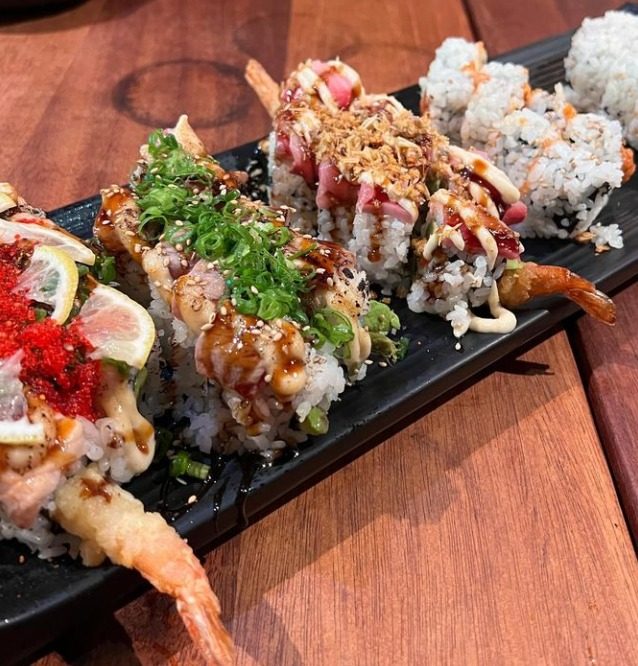 Sushi rolls featured by Doraku Sushi’s Kapolei Marketplace listing