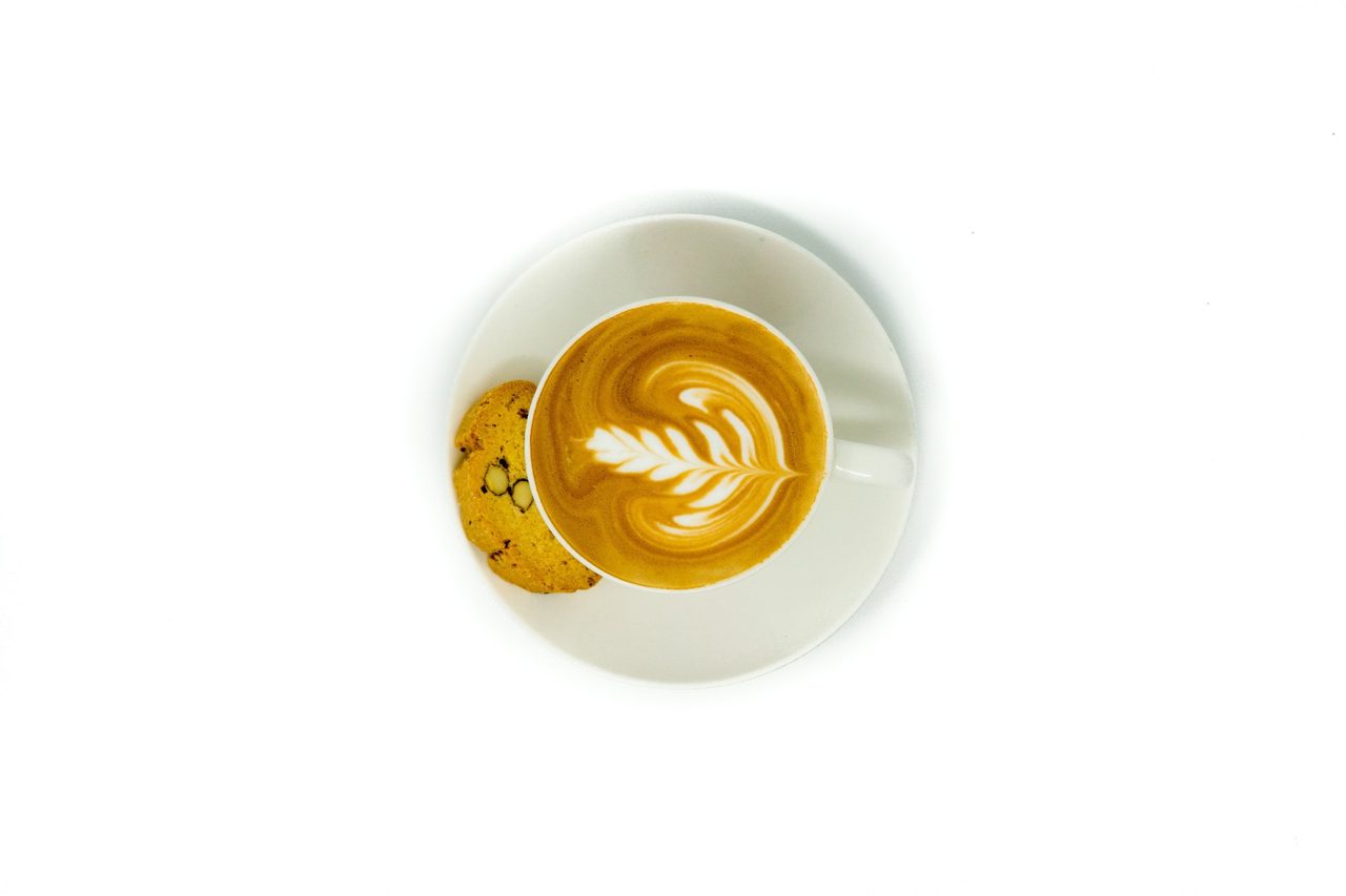 Latte art — Hawaiian Aroma Caffe brand photograph