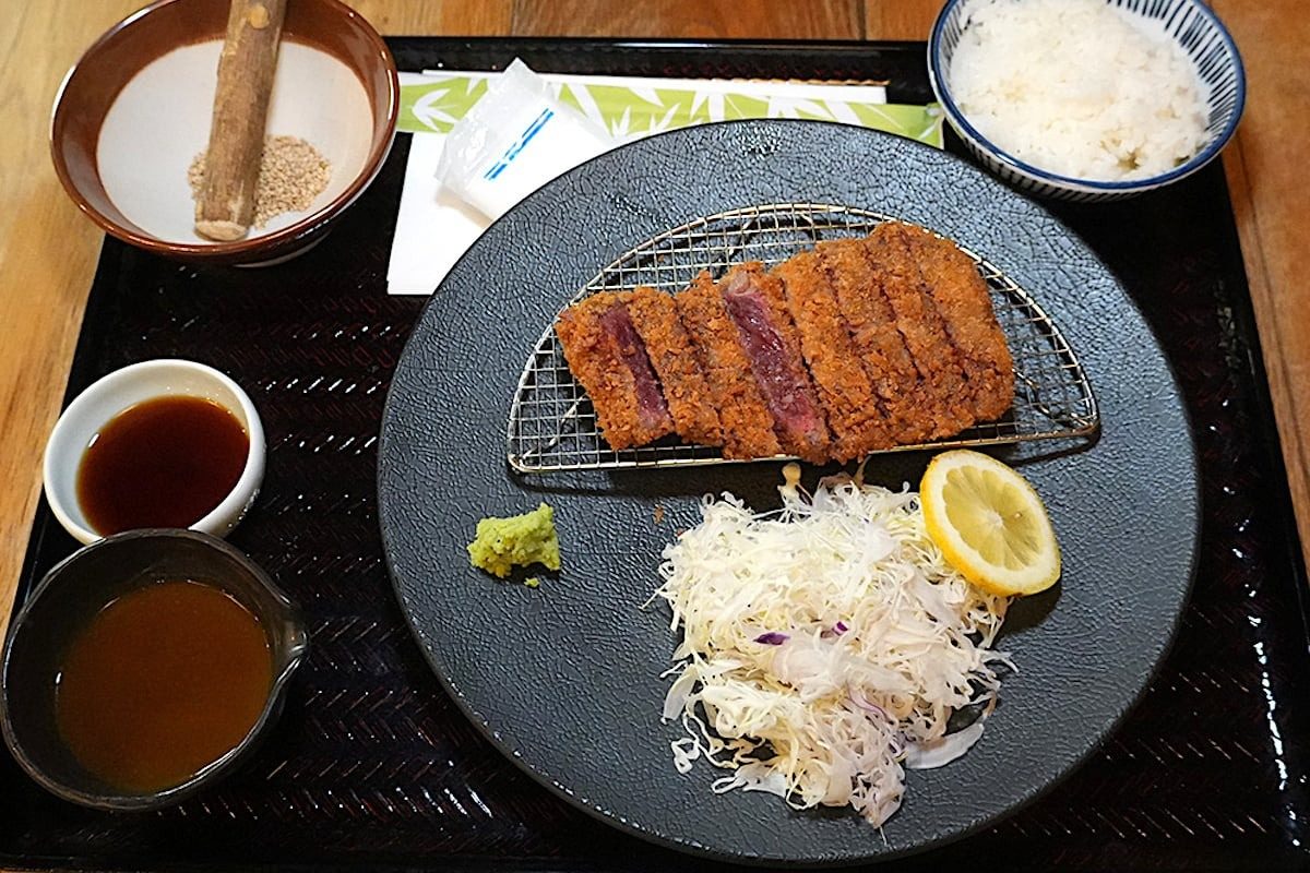 Beef katsu set at Kyoto Katsuda, Waikiki.