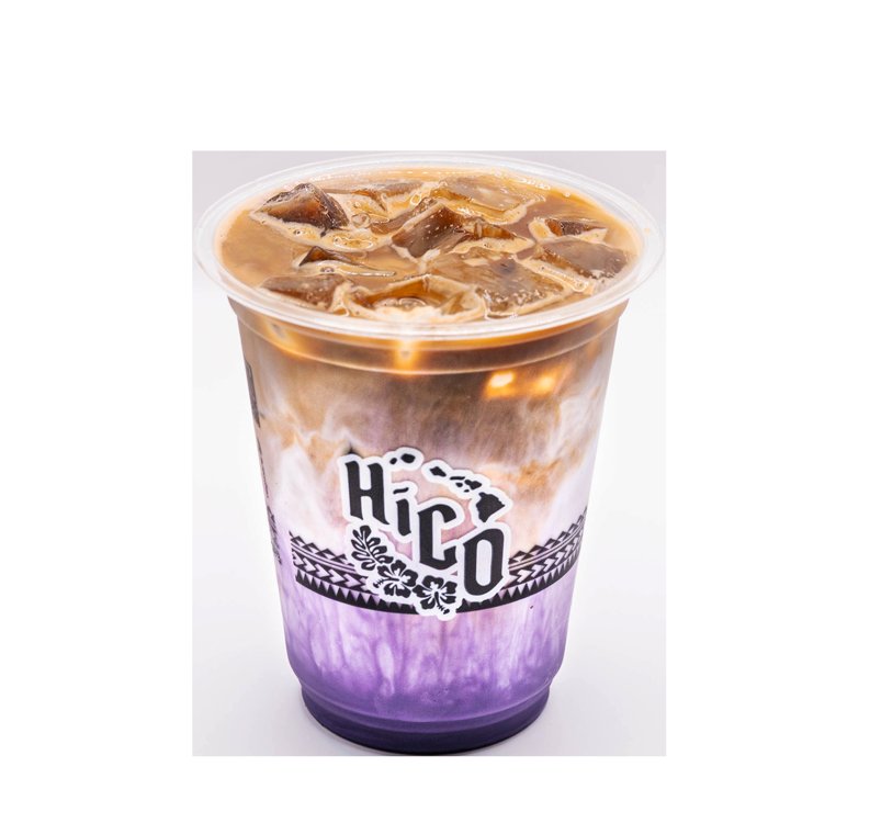 HiCO ube latte — official drink photograph from the Kailua-Kona menu