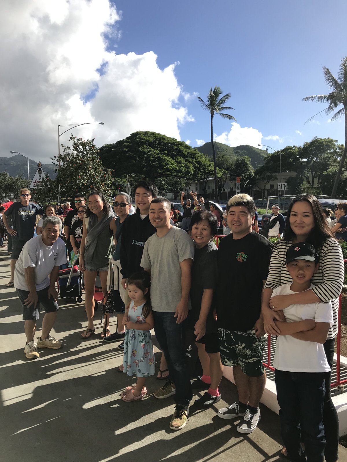 Grand opening crowd at Asato Family Shop on Pali Highway, February 17, 2019; historic photo of the shop that closed in April 2026