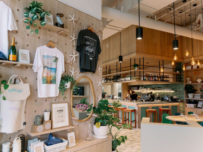 Interior of the current WESTMAN Cafe + Lounge in Kakaʻako; the saved Waikīkī location has moved.