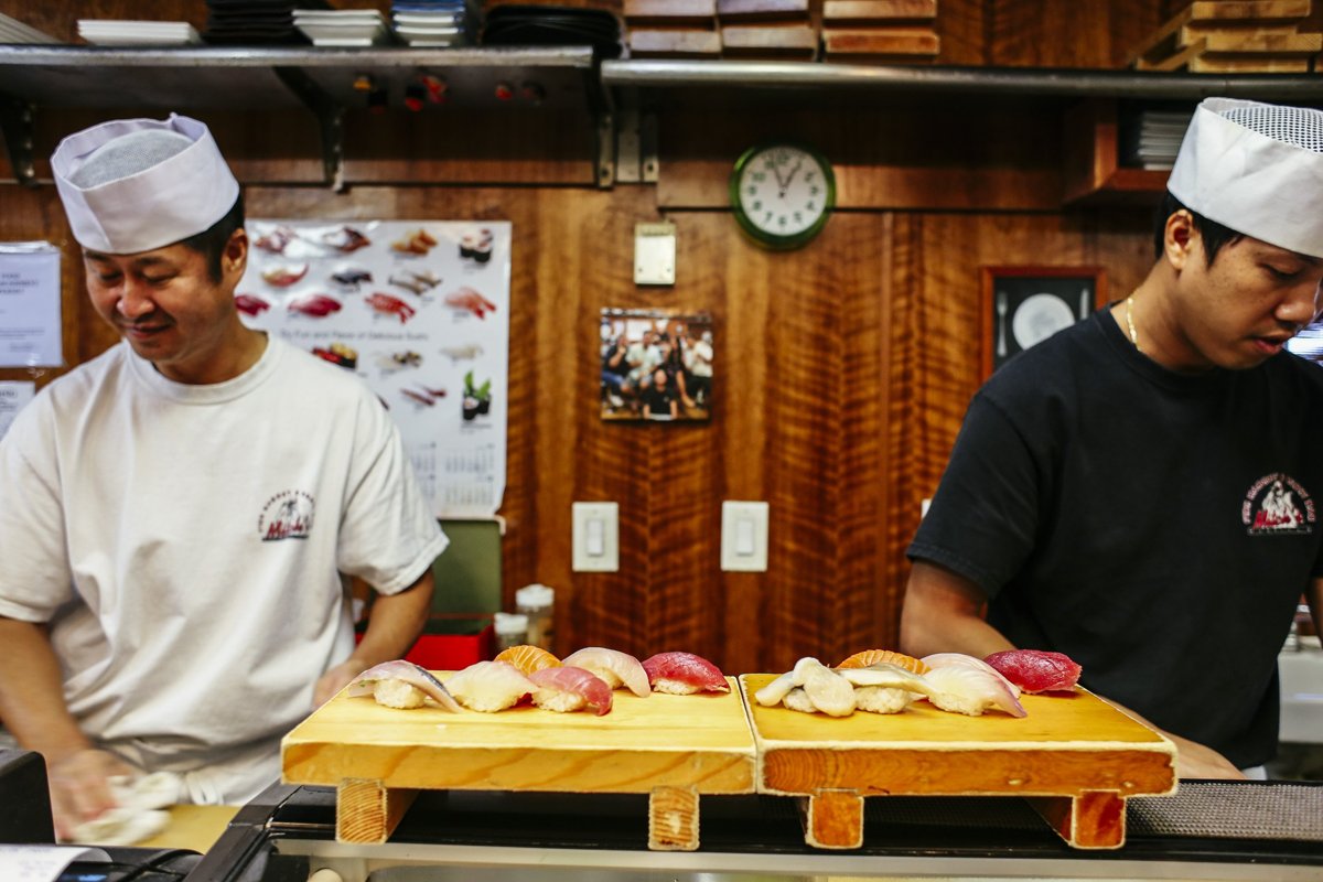 Sushi chefs at Mitch’s Fish Market & Sushi Bar