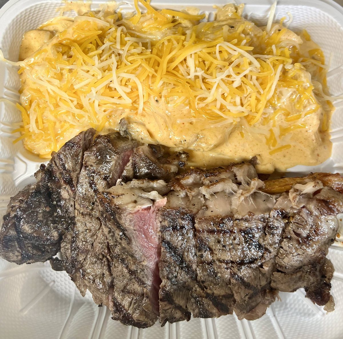 A steak plate from My Ohana’s BBQ.