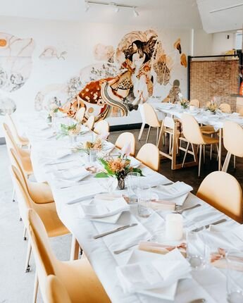 Dining tables at Kapa Hale, Kilauea Avenue