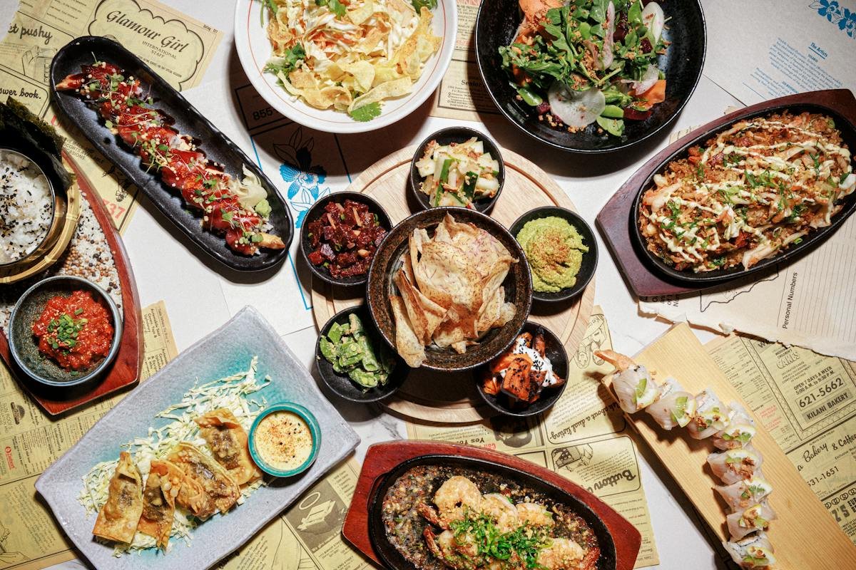 Dishes at 855-ALOHA at Romer House Waikiki