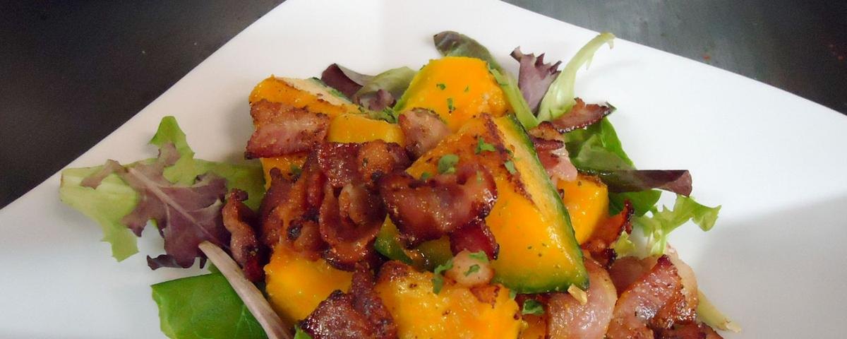 Pumpkin and bacon dish at Chez Kenzo